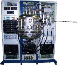 UHV-Förångningsutrustning UHV-Förångningsutrustning med elektronkanoner, sluss och CTI kryopump.
